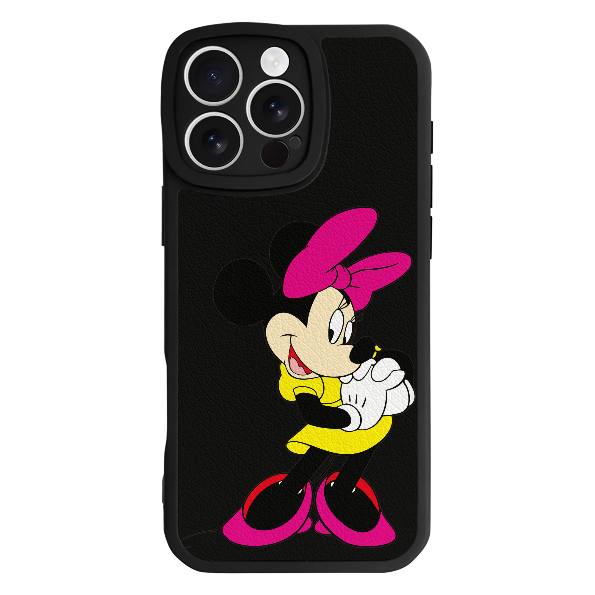 （画像用） ミッキーマウス Mickey Mouse 【iPhone 16シリーズ対応】シリコンスマホケース（レザー調） 材質：シリコン